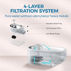 Feed&Flow™ PureStream Wireless Pet Fountain - 2L, Ultra-Quiet Filter