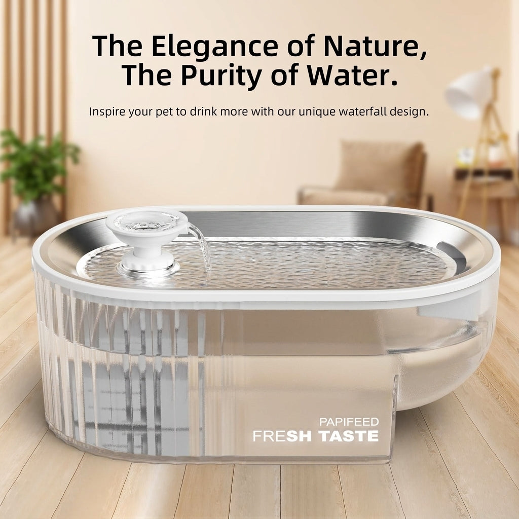 Feed&Flow™ PureStream Wireless Pet Fountain - 2L, Ultra-Quiet Filter