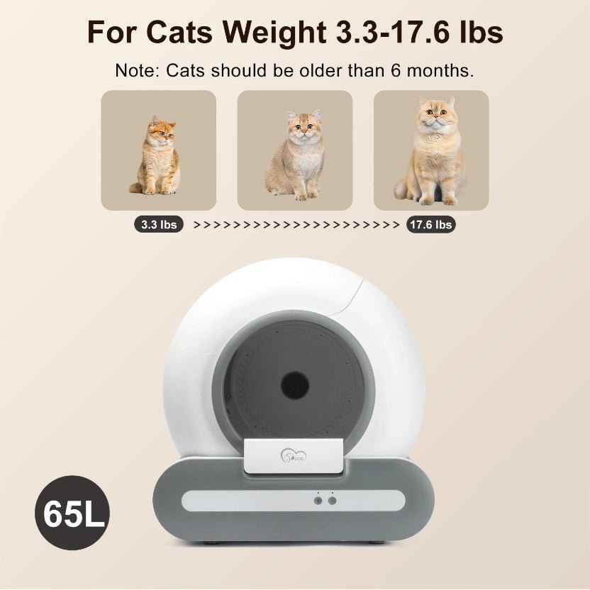 DOEL 2026 Smart Self-Cleaning Cat Litter Box - 65L, App Control, Multi-Cat - ★ Feed & Flow Shop ★