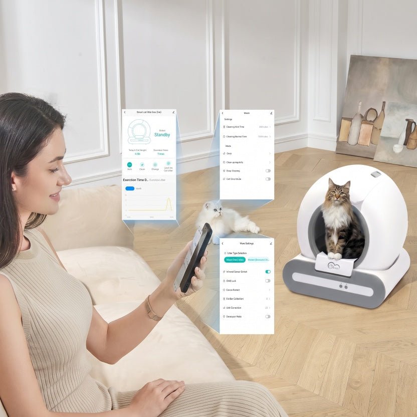 DOEL 2026 Smart Self-Cleaning Cat Litter Box - 65L, App Control, Multi-Cat - ★ Feed & Flow Shop ★
