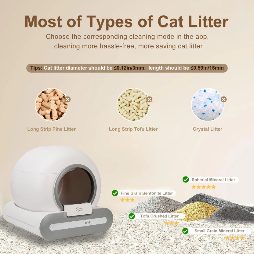 DOEL 2026 Smart Self-Cleaning Cat Litter Box - 65L, App Control, Multi-Cat - ★ Feed & Flow Shop ★