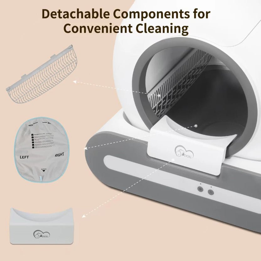 DOEL 2026 Smart Self-Cleaning Cat Litter Box - 65L, App Control, Multi-Cat - ★ Feed & Flow Shop ★
